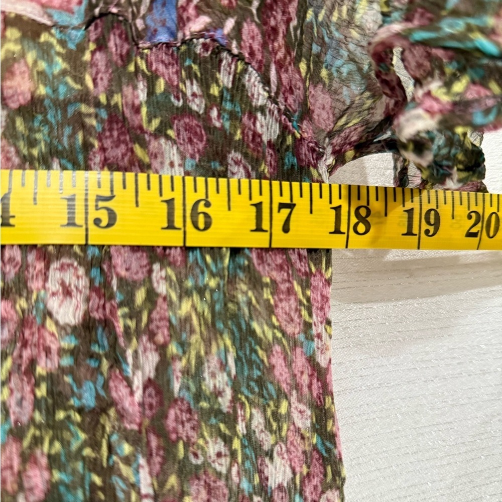 Sundance Boho Floral Mesh Sheer Maxi Dress Women's Size Large - Picture 5 of 8